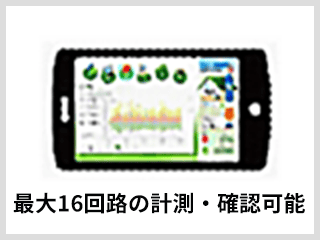 モニターに関する特徴。最大16回路の計測・確認が可能